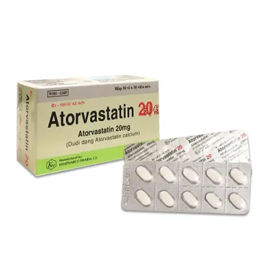 Thuốc Atorvastatin 20mg Khapharco điều trị tăng cholesterol toàn phần, LDL – cholesterol (10 vỉ x 10 viên)